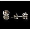 Image 2 : 14KT White Gold 1.04ctw Diamond Stud Earrings