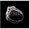 Image 3 : 4.25ct Tanzanite and Diamond Ring - 14KT White Gold