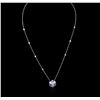 Image 1 : 14KT White Gold 1.44ctw Tanzanite and Diamond Necklace