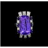 Image 2 : 16.83ct Tanzanite, Sapphire and Diamond Ring - 14KT White Gold