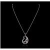 Image 2 : 14KT White Gold 1.88ctw Sapphire and Diamond Pendant With Chain