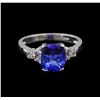 Image 2 : 2.72ct Tanzanite and Diamond Ring - 14KT White Gold
