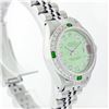 Image 3 : Rolex Stainless Steel Diamond And Emerald DateJust Ladies Watch
