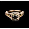 Image 2 : 1.30ctw Black Diamond Ring - 14KT Rose Gold