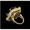 Image 3 : 14KT Yellow Gold 22.93ct GIA Certified Tanzanite and Diamond Ring