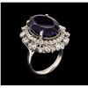 Image 3 : 14KT White Gold 11.11ct Amethyst and Diamond Ring