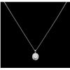 Image 2 : 1.65ctw Diamond Pendant With Chain - 14KT White Gold