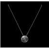 Image 2 : 2.17ctw Black Diamond Pendant With Chain - 14KT White Gold