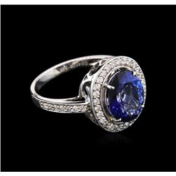 3.20ct Tanzanite and Diamond Ring - 14KT White Gold