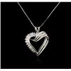 Image 1 : 14KT White Gold 0.50ctw Diamond Heart Pendant With Chain