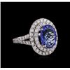 Image 1 : 14KT White Gold 5.56ct Tanzanite and Diamond Ring