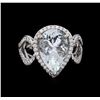Image 2 : 5.77ct Aquamarine and Diamond Ring - 14KT White Gold