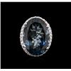 Image 2 : 14KT White Gold 32.12ct Topaz and Diamond Ring