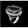 Image 3 : 14KT White Gold 32.12ct Topaz and Diamond Ring