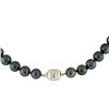Image 2 : Tahitian Cultured Pearl Necklace With Diamond Clasp