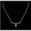 Image 2 : 14KT White Gold 1.63ctw Diamond Pendant With Chain