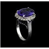 Image 4 : 6.85ct Tanzanite and Diamond Ring - 14KT White Gold