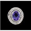 Image 2 : 14KT White Gold 4.67ct Tanzanite and Diamond Ring