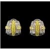 Image 1 : 0.25ctw Diamond Silver Earrings