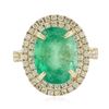 Image 2 : 14KT Yellow Gold GIA Certified 7.45ct Emerald and Diamond Ring