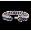 Image 3 : 14KT White Gold 20.79ctw Sapphire and Diamond Bracelet