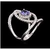 Image 3 : 0.73ct Tanzanite and Diamond Ring - 14KT White Gold