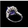 Image 3 : 5.52ct Tanzanite and Diamond Ring - 14KT White Gold