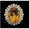 Image 2 : 14KT Yellow Gold 8.56ct Citrine and Diamond Ring