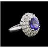 Image 1 : 2.86ct Tanzanite and Diamond Ring - 14KT White Gold