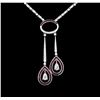 Image 1 : 18KT White Gold 2.50ctw Ruby and Diamond Necklace