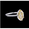 Image 1 : 1.41ctw Fancy Light Yellow Diamond Ring - 14KT Two-Tone Gold