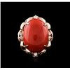 Image 2 : 14KT Rose Gold 20.93ct Coral and Diamond Ring