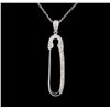 Image 1 : 0.40ctw Diamond Pendant With Chain - 14KT White Gold