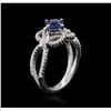 Image 3 : 18KT White Gold 1.01ct Sapphire and Diamond Ring