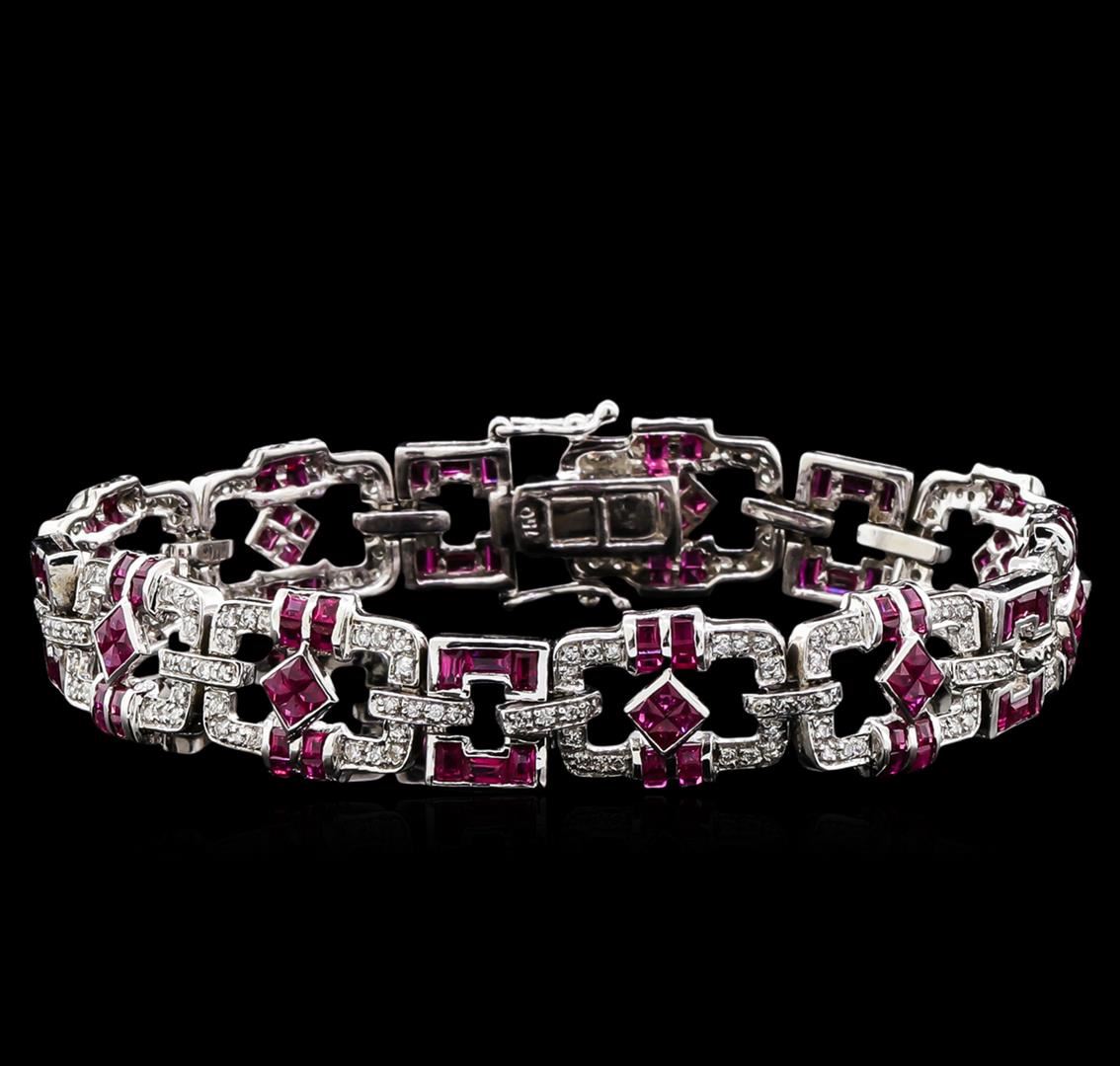 Ruby and diamond bracelet white gold Clearance