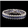 Image 1 : 14KT White Gold 20.79ctw Sapphire and Diamond Bracelet