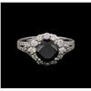 Image 2 : 3.41ctw Black Diamond Ring - 14KT White Gold