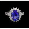 Image 2 : 3.94ct Tanzanite and Diamond Ring - 14KT White Gold
