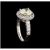 Image 4 : 14KT White Gold 2.22ct SI-1/Light Yellow Diamond Ring