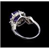 Image 3 : 2.80ct Tanzanite and Diamond Ring - 14KT White Gold