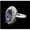 Image 2 : 14KT White Gold 4.01ct Tanzanite and Diamond Ring