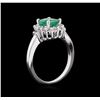 Image 3 : 1.33ct Emerald and Diamond Ring - 14KT White Gold