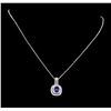 Image 2 : 1.56ct Tanzanite and Diamond Pendant - 14KT White Gold