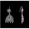 Image 2 : 14KT White Gold Dangle Earrings