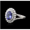 Image 1 : 14KT White Gold 2.18ct Tanzanite and Diamond Ring