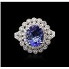Image 2 : 14KT White Gold 2.18ct Tanzanite and Diamond Ring