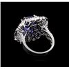 Image 3 : 10.88ct Tanzanite and Diamond Ring - 18KT White Gold