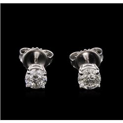 1.02ctw Diamond Solitaire Earrings - 14KT White Gold