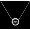 Image 1 : 0.37ctw Diamond Pendant With Chain - 14KT White Gold
