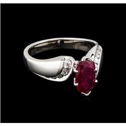 1.30ct Ruby and Diamond Ring - 14KT White Gold